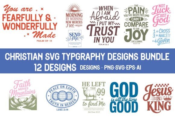 A Christian Quote Typography Bundle for Editorial Graphics & Crafts