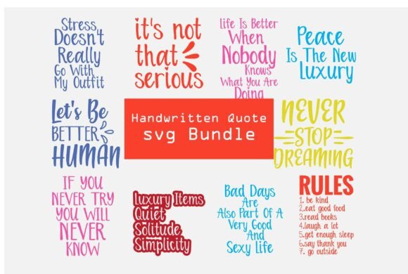 A Handwritten Quote SVG Bundle for Graphics and Crafts
