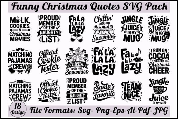Funny Christmas SVG Quote Pack: A Joyful Graphics Asset for Crafts