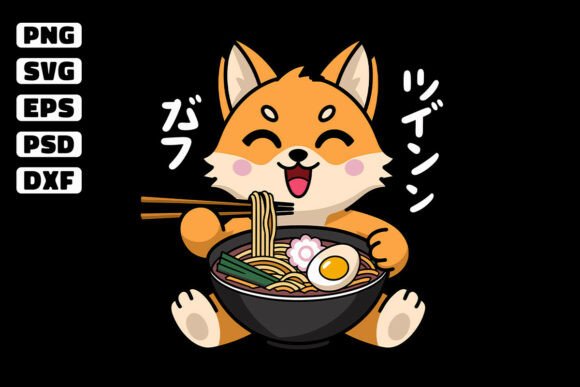 Kawaii Ramen Corgi SVG for Crafts and Graphics