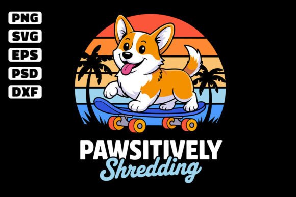 Pawsitively Shredding Sunset Corgi SVG: A Crafty Graphics Gem