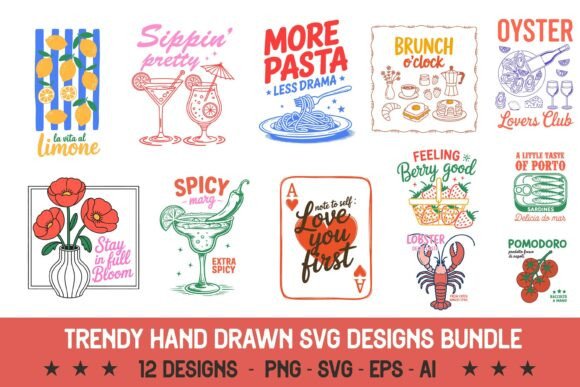 Retro Hand Drawn SVG Design Bundle for Creative Graphics