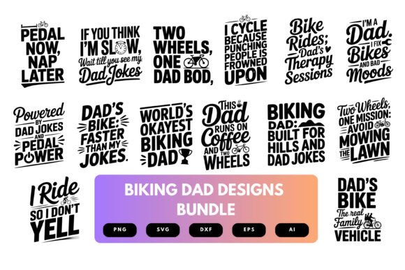 The Biking Dad SVG Bundle: A Crafts & Graphics Asset for Your Online Shop