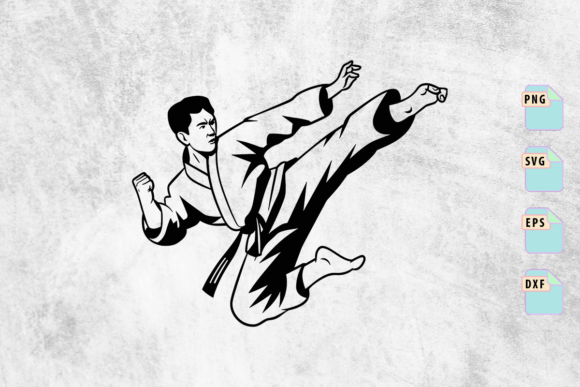 The Flying Karate Kick SVG: A Dynamic Graphics File for Your Crafts