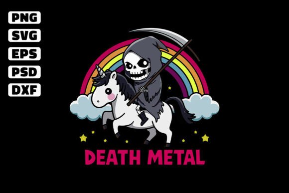Unicorn Death Metal Rocker SVG Design for Creative Crafts